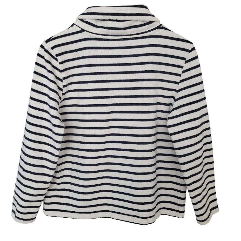 Tommy Hilfiger Striped Funnel Neck Sweatshirt Womens Size M Classic Pullover - Picture 2 of 8